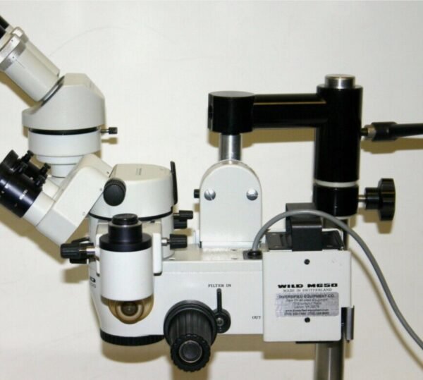 WILD HEERBRUGG TABLE TOP OPERATING SURGICAL MICROSCOPE, MODEL M650 CAMERA MOUNT - Image 8