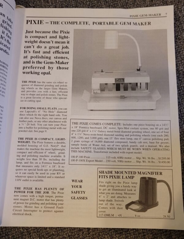 Pixie Gem Maker (portable lapidary machine) by Diamond Pacific Tool
Corporation. - Image 6